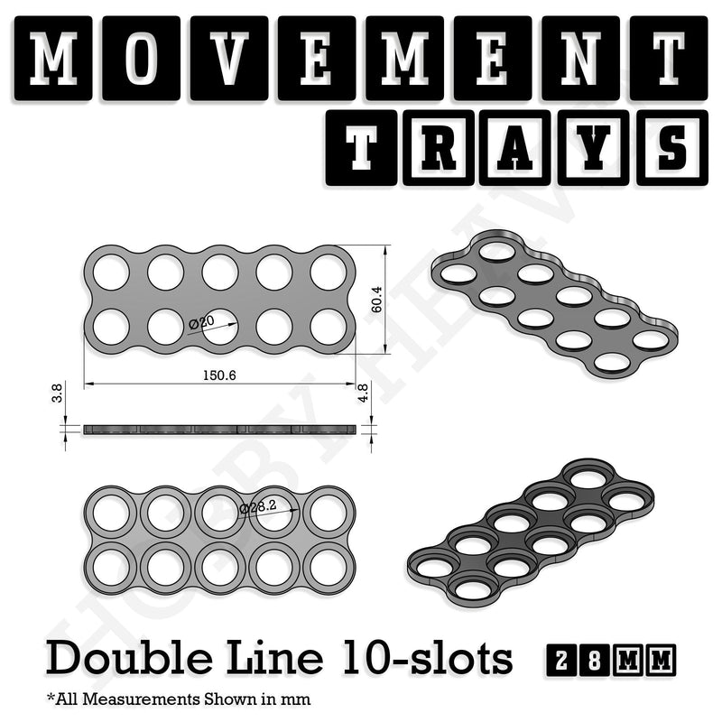 28mm Movement Trays for Tabletop Games | Wargaming | Full Range - Only-Games