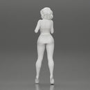 Attractive girl in mini dress and heels Leaning Against car - Only-Games