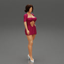 Beautiful Woman in Short Evening Mini Dress - Only-Games