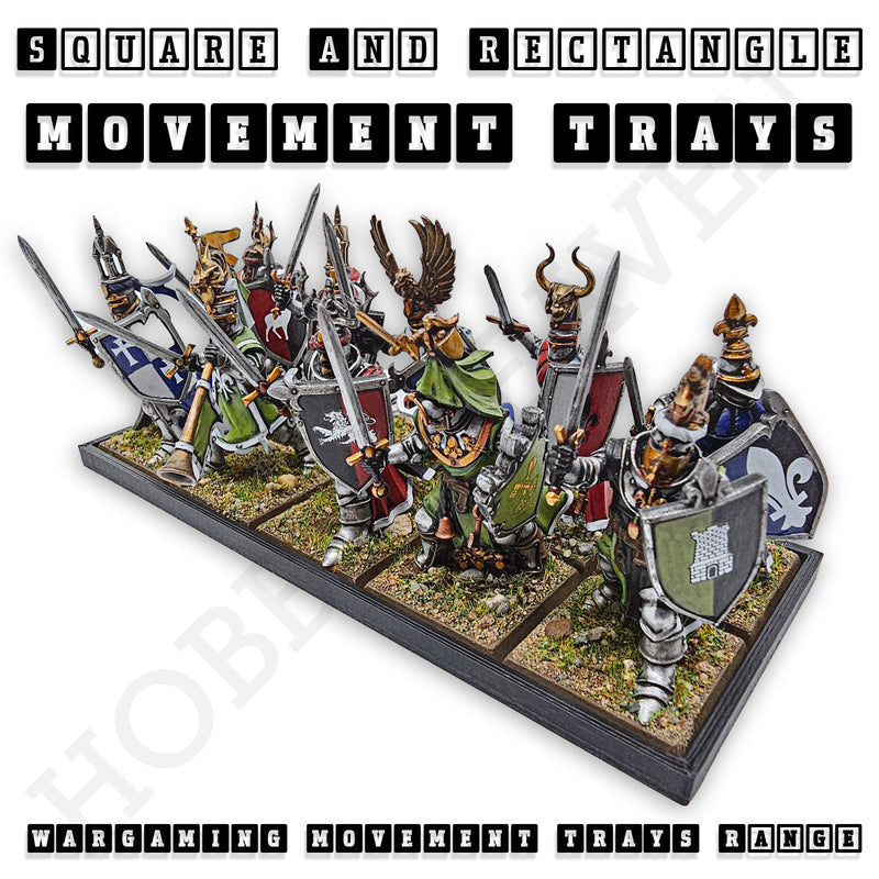Rectangle Movement Trays | Cavalry & Monsters | 50×25-100×60mm | OBS System - Only-Games