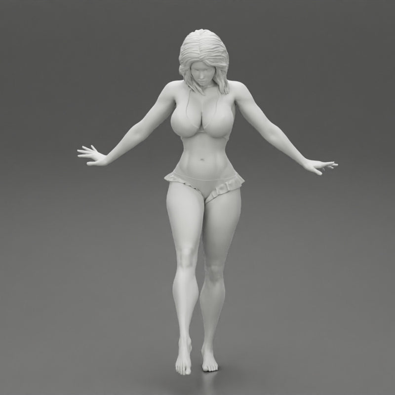 Pretty Bikini Model Standing On One - Only-Games