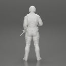 police officer stand guard next to cocaine bags holding a gun - Only-Games