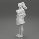 Asian Girl with Nice Outfit Short Skirt and Long Sleeve Shirt - Only-Games