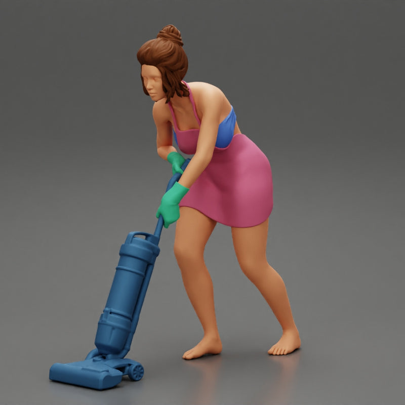 housewife makes home cleaning with a vacuum cleaner - Only-Games