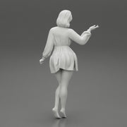 Stylish Beautiful Woman Wearing a V neck Dress - Only-Games