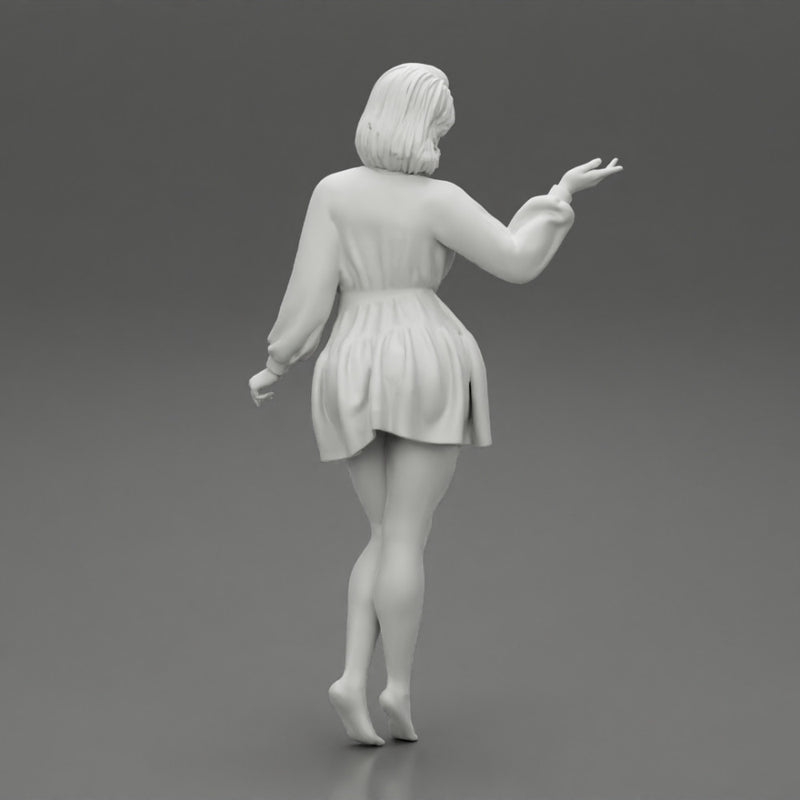Stylish Beautiful Woman Wearing a V neck Dress - Only-Games