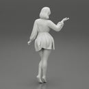 Stylish Beautiful Woman Wearing a V neck Dress - Only-Games