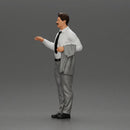 business man standing Holding a Suit - Only-Games