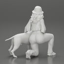 Chola Girl in hat sitting on knee hugging her dog - Only-Games