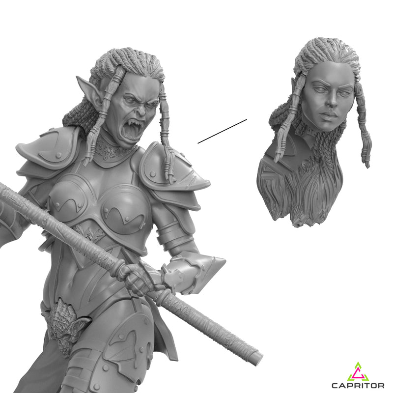 'Selvaggia' Female Warrior with Two Head Options - 75mm (1:24) Scale - Only-Games