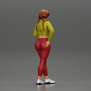 Beautiful woman with pigtails hair in mini shirt - Only-Games
