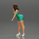 Sexy girl in Mini Dress Leaning on the Car - Only-Games