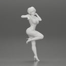 Sexy girl in mini dress and shirt with short hair Leaning Against car - Only-Games