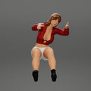 Angry Young Woman in mini shirt screaming In The Car - Only-Games