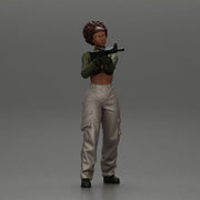 Armed black girl going to shoot a gun in bra - Only-Games