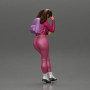 Tearful girl standing in jeans and mini shirt expressing deep sorrow with pigtails - Only-Games
