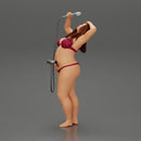 Fat girl in bikini taking shower - Only-Games