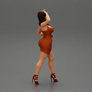 Sexy Woman walking In High Heels And Short Dress - Only-Games