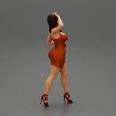 Sexy Woman walking In High Heels And Short Dress - Only-Games