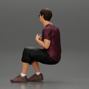 man in shorts sitting on a bench with her girlfriend in the park - Only-Games