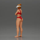 Sexy girl in a bikini and an empty top cap, thinking on the beach - Only-Games