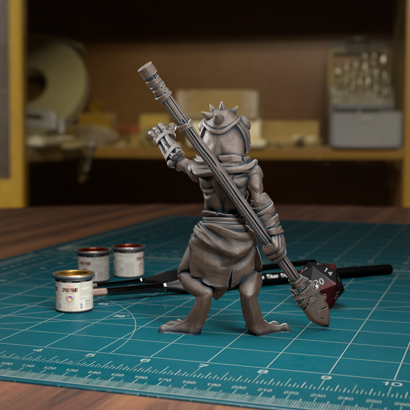 Frogfolk Spearman 03 - 32mm - DND - Pathfinder - Only-Games