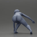 naked surfer woman in a bikini riding a wave on her surfboard - Only-Games