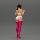 Attractive girl in bikini and stockings Leaning Against car - Only-Games