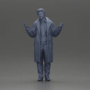 police detective in a coat standing with hands wide open - Only-Games