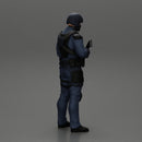 police officer stand guard next to cocaine bags holding a gun - Only-Games