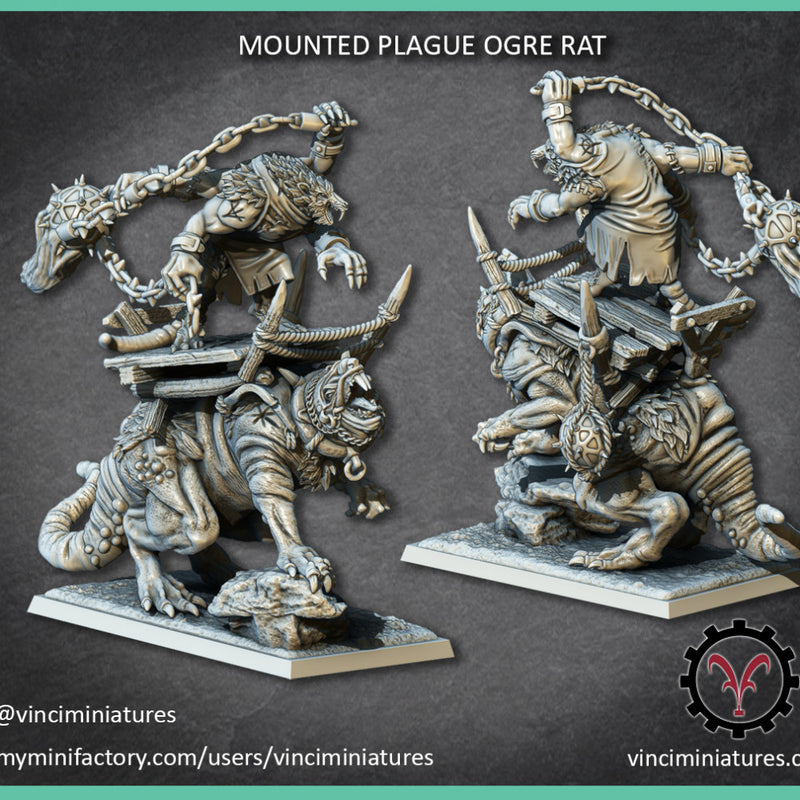 MOUNTED AND UNMOUNTED PLAGUE OGRE RAT - Only-Games