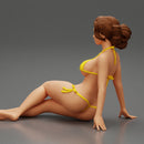 Sexy Woman Girl Sitting in Bikini on Beach - Only-Games
