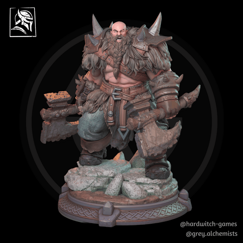 Ing Thurd the Human Barbarian - Fantasy Resin Miniature in 32mm - DnD