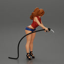 2 Sexy Girl in short putting gas in car at gasoline station - Only-Games
