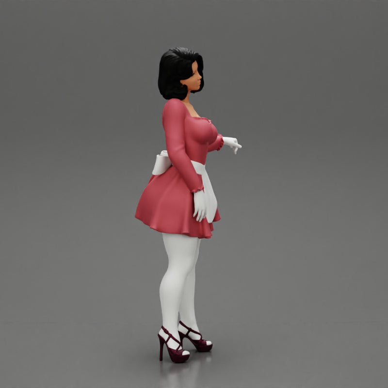 Attractive Stewardess in maid clothes Posing - Only-Games