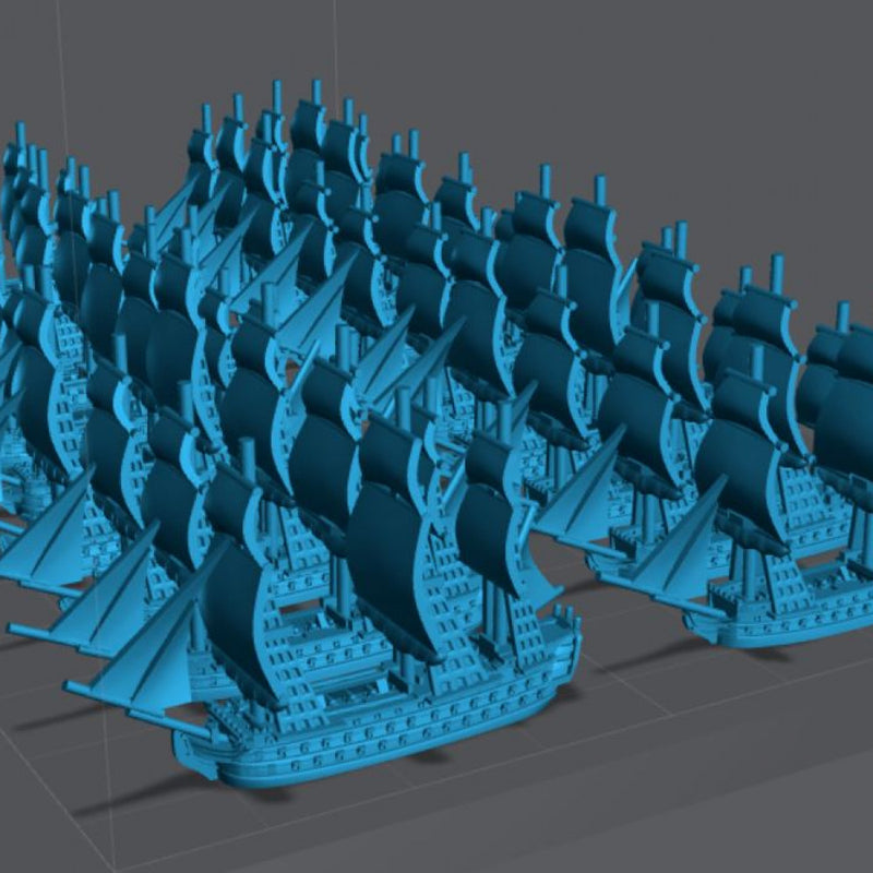 1/2400 Napoleonic Fleet Set (7 models) + Blender Customiser Files