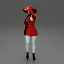 girl in christmas costume with hat standing and posing - Only-Games