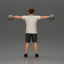 Man in the gym performing shoulder exercises with weights - Only-Games