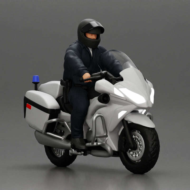 Police Officer riding Police motorbike