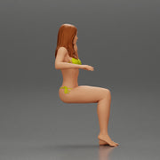 Sexy girl in a bikini sitting on a boat - Only-Games