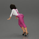 Sexy girl in overalls leans against the car with her hands - Only-Games