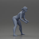 Naked tennis player holding her racket in a ready position - Only-Games