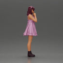Shy Woman in Purple Dress Strikes a Sweet Pose - Only-Games