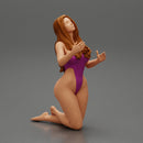 Sexy girl in onepiece sitting on her knees - Only-Games