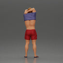 muscular man in shorts taking off his shirt to go swimming - Only-Games