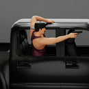 Gangster man in cap shooting gun leaning out the window of the car - Only-Games