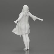 Sexy woman in Bikini and night robe opening Arms To the Sky - Only-Games