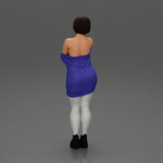 pretty nude girl with short hair posing in a sweater - Only-Games