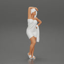 Sexy woman after shower wearing bathrobe holding bath towel - Only-Games