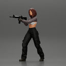Armed girl going to shoot a gun in a bra with short hair - Only-Games